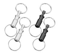 4 Pieces of Keychain, Key Storage Buckle, Detachable Key Ring, Box Decoration Buckle (Black, Silver).