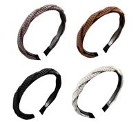 4 Pieces Of Knitted Cross Headbands, Creative Personalized Hair Accessories, Women'S Headbands, Retro Fashion Headbands, Non-Slip Headbands, Fixed Hairstyle Decoration