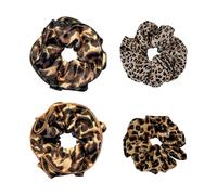4 Pieces Of Leopard Print Hair Rings, Fashionable And Personalized Hair Rings, Elastic Hair Rings, Women'S Retro Hair Rings, Hairstyle Decorations.