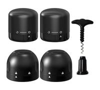 4 Pieces of Locking Wine Stoppers, 1 Piece of Wine Opener, Sealed Champagne Stopper, Mini Fresh-Keeping Wine Stopper, Leak-Proof Fresh-Keeping Wine Stopper, Rotating Lock Sealing Stopper