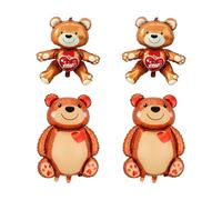 4 Pieces Of Love Bear Balloons, Aluminum Film Balloons, Cartoon Balloons, Romantic Balloons, Party Decoration Balloons