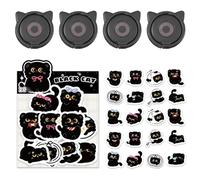 4 Pieces Of Mobile Phone Ring Buckle And 20 Stickers, 360° Rotating Bracket, Cat-Shaped Finger Buckle, Portable Mobile Phone Support Frame.