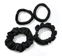 4 Pieces Of Mulberry Silk Hair Loops, The Silk Is Soft And Smooth, Reducing Pulling And Not Easy To Break Hair, Suitable For Sleep Care, Daily Hair Tying, And Home Relaxation.
