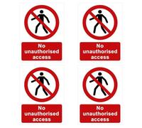 4 Pieces Of No-Entry Signs, Pvc Material Board Surface, High-Definition Eye-Catching Patterns, Weather-Resistant Indoor And Outdoor General, Corporate Safety Tips.