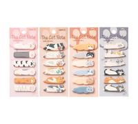 4 Pieces of Note Paper, Cat-Shaped Notes, Cute and Fun Stickers, Office Record Stickers.