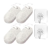 4 Pieces of Oval Grinding Stone and 2 Pieces of Hooks, Pedicure Tools, Foot Peel Removal Tools, Foot Care Accessories.