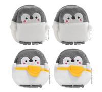 4 Pieces Of Penguin Storage Bag, Cute Plush Storage Bag, Children'S Coin Wallet, Portable Storage Bag.