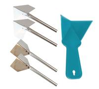 4 Pieces of Plastering Tool Knife, 1 Piece of Plastic Spatula, Inner Corner Drywall Tool, Stainless Steel 90 Degree Angle Spatula, Inner and Outer Corner Trowel