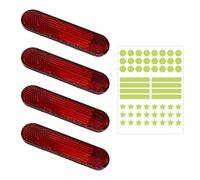 4 Pieces Of Red Reflective Patches And 1 Piece Of Reflective Sticker, Safety Warning Sticker, Suitable For Motorcycles, Bicycles, And Helmets.