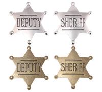 4 Pieces Of Six-Pointed Star Badges, Retro Metal Brooches, Fashion Collar Badges, Creative Party Gifts, Clothing Decorations.