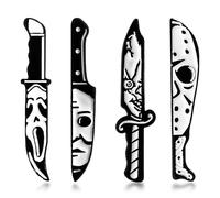 4 Pieces of Skull Dagger Brooches, Enamel Pins, Punk Badges, Gothic Brooches, Personalized Decorative Props, Suitable for Masquerades and Horror Parties