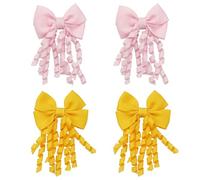 4 Pieces Of Solid Color Bow Hair Clips, Spiral Ribbon Hair Clips, Children'S Headwear, Cute Girl Hair Accessories, Hair Accessories