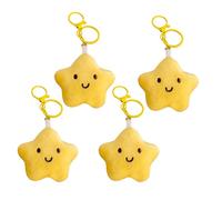 4 Pieces of Star Keychain, Creative Cute Keychain, Plush Pendant, Fun Pendant, Children's Keychain.