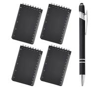 4 Pieces of Waterproof Notebooks, 1 Black Marker Pen, Waterproof Pocket Notebook, Spiral Notebook, Reporter Notebook, Suitable for Outdoor Office and Recording in The Rain