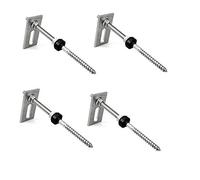 4 pieces. Offgridtec© Hanger Bolt M10 x 200, Stainless Steel, Height Adjustable incl. Adapter plate EPDM, Rubber Seal