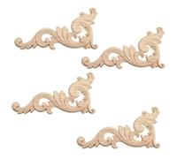 4 Pieces Ornament Ornament Wood Ornaments Handmade For Furniture Corner 15x7.5cm