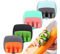 4 Pieces Palm Fruit Peeler Finger Potato Peeler Kitchen Vegetable Peeler Hand Fruit Peeler with Comfortable Rubber Finger Grip for Pumpkin Carrot Cucumber Potato Peeling