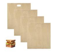 4 Pieces Paper Sandwich Bags,Reusable Brown Food Small Bread Toaster Sandwich Bag Toastie Maker Pizza Toasted Nonstick Toastabags Toasting Cheese Wrap,for Sweet Candy Sweets Lunch Baking Cookie Packag