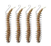 4 Pieces Parrot Foraging Basket Stainless Steel Bird Food Holder Skewer Hanging Parrot Feeder For Wheat Ears Fruits Vegetables Bread Meat Feeding