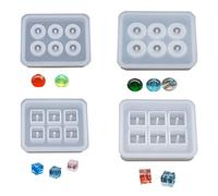 4 Pieces Pendant Silicon Mould, Silicone Bead Pendant Mould, Square Silicone Bead Mold, Resin Sphere Pendant Mould, for DIY Epoxy Pendant Necklace Bracelet Jewelry Making Handmade Craft(12mm/16mm)
