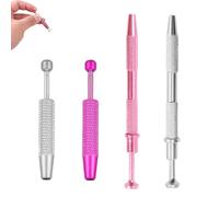 4 Pieces Piercing Ball Grabber,Piercing Ball Screw Tool,Mini Grabber Pen Stainless Steel,4-Claw Piercing Ball Grabber Stainless Steel,for Pearl Small Parts Electronic Components (Pink,Silver)