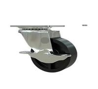4 pieces/Pixing casters 2 inches black Pp swivel wheels refrigerator cabinet display tips(Black-Braked)