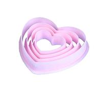 4 Pieces Plastic Heart Pattern Cutting Dies Mold Set Cookie Moulds Set Cake Cutters Baking Tools