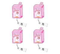 4 Pieces Playful Animal Design Retractable Lanyard Reels Identities Card Holder for Professional or Casual Wear Rotating Identities Badge Holder