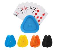 4 Pieces Playing Card Holder in 4 Different Colours, Secure Grip, Plastic Card Holder for Children, Adults, Elderly
