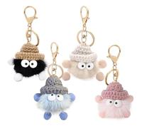 4 Pieces Plush Keychains, Cute Women's Car and Bag Accessories, Charms and Pendants
