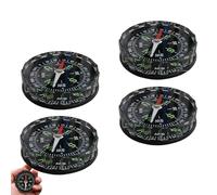 4 Pieces Pocket Compass Navigation, 4.5x1.13cm Survival Compass Waterproof, Camping Hiking Guide Accessory For Hiking Camping Boating Orienteering Hikings Scouts, Easy To Read