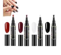 4 Pieces Polishey Nail Polish Pens Set, Gel Art Nail Polish Pen Set, Quick-Dry Gel Nail Polish Pens, Portable Nail Polish Pen Tools for Outdoors, Creative Nail Polish Pen for Women Girls