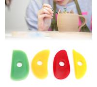 4 Pieces Pottery Ribs, 4 Shapes Soft Silicone Pottery Rib with Comfortable Grip, Pottery Clay Silicone Rib Tools for Sculpting Smoothing Shaping Pottery Ceramic