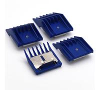 4 Pieces Professional A5-Style Dog Cat Grooming Animal Clipper Attachment Guard Guide Combs, 3mm, 6mm, 10mm, 13mm Compatible with Oster A5/A6 Andis AG BG Wahl KM 2/5/10 Series Pet Groomers (Blue)