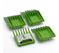 4 Pieces Professional A5-Style Dog Cat Grooming Animal Clipper Attachment Guard Guide Combs, 3mm, 6mm, 10mm, 13mm Compatible with Oster A5/A6 Andis AG BG Wahl KM 2/5/10 Series Pet Groomers (Green)