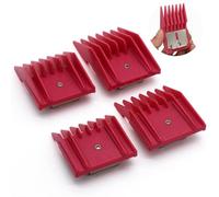 4 Pieces Professional A5 Style Hair Clipper Attachment Guard Guide Cutting Combs Set 76926-900, 1/8", 1/4", 3/8", 1/2", Compatible with Oster Classic 76 A5 Andis AG BG Wahl KM Pet Groomers(Magenta)