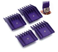 4 Pieces Professional A5 Style Hair Clipper Attachment Guard Guide Cutting Combs Set 76926-900, 1/8", 1/4", 3/8", 1/2", Compatible with Oster Classic 76 A5 Andis AG BG Wahl KM Pet Groomers(Purple)