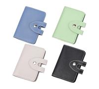 4 Pieces Pu Leather Card Holder, Large Capacity Card Holder, Portable Card Holder, Mini Card Holder, Simple Design Card Holder
