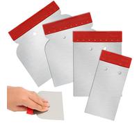 4 Pieces Putty Knife Scraper Set, Stainless Steel Spackle Multipurpose Use Metal Knives for Wall Decoration Hand Tools Drywall Clearing Spreading, Wallpaper Removal, Putty Applying, Plaster Scraping