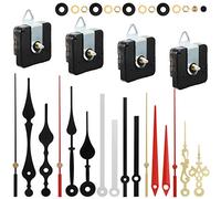 4 Pieces Quartz DIY Wall Clock Movement Mechanism Battery Operated Clock Motor Kit with 6 Sets of Hands (13 mm)