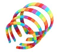 4 Pieces Rainbow Plush Headbands, Creative Fashion Hair Accessories, Women'S Colorful Face Wash Headbands, Reusable, Convenient Hairstyle Decoration.