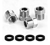 4 Pieces Reducing Adapter 1/2 to 3/8 Inch, 1/2 to 3/8 Adapter, Stainless Steel Socket Nipple Thread Fitting Reducing Nipple Male Thread x Female Thread for Industrial Use, Pipes, Water
