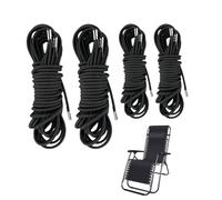 4 Pieces Replacement Cords(2 Long And 2 Short),Black Loungers Sun Chair Elastic Cord Kit,Universal Reclining Beach Recliner Lacing,Large Elasticated Rope for Lafuma Zero Gravity Chairs Set in Garden