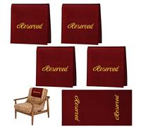 4 Pieces Reserved Signs for Pews Reserved Pew Cloths 22 Inch Burgundy Gold Reserved Seating Signs Placeholder for Church Pew Seats Wedding Seating Decoration Church Event