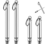 4 Pieces Reusable Titanium toothpicks with Protective Holder, Mini Metal toothpicks, Stainless Steel Portable Toothpick(Silver)