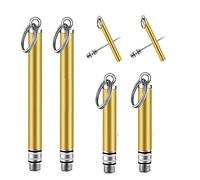 4 Pieces Reusable Titanium toothpicks with Protective Holder, Mini Metal toothpicks, Stainless Steel Portable Toothpick, Household Outdoor (2 Long & 2 Short，Gold)