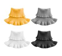4 Pieces Ruffled Fake Collar, Detachable Collar, Cold-Proof and Warm Knitted Scarf, Pullover Winter Scarf, Winter Clothing Accessories