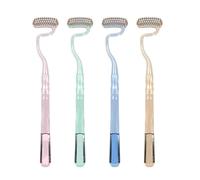 4 Pieces S-Shaped Bass Vertical Toothbrush Set - Crystal Non-Slip Curved Ha