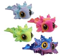 4 Pieces Salamander 3D Printed Articulated Refrigerator Magnets - Decorative Animals for Home, Office, Kitchen