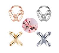 4 Pieces Scarf Ring Silk Scarf Clasp Scarf Clip Zinc Alloy Simple Silk Scarf Clasp for Ladies Silk Scarves (Golden + Silver)